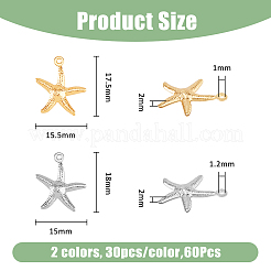 60 шт. подвески из нержавеющей стали 304 двух цветов&nbsp;STAS-DC0016-11
