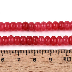 Окрашенные природные белый нефрит бисер пряди&nbsp;G-T139-59A-05