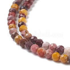 Fili di perline rotonde sfaccettate di mookaite naturale&nbsp;LS-G-A129-2mm-19-1