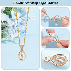 12 pendentif cage à perles en laiton&nbsp;KK-PH0010-48