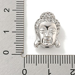 Perle di zirconi cubici trasparenti in micro pavè di ottone&nbsp;ZIRC-P119-10P