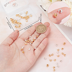 160 шт. 2-цветная латунная крышка для обжимных бусин FIND-BBC0003-66