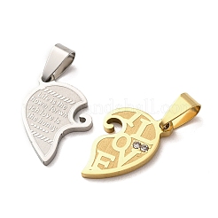 304 Edelstahl-Strass-Split-Anhänger&nbsp;STAS-F368-21GP