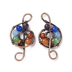Thème chakra pierre naturelle mélangée gros pendentifs&nbsp;G-G871-07R