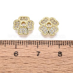 Messing Micro Pave klare Zirkonia Perlenkappen&nbsp;KK-Q071-12G-02