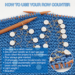 2 шт. 2 стиля сплав эмалированный плоский круглый шарм вязальные цепочки для счетчика рядов&nbsp;HJEW-NB0001-87A