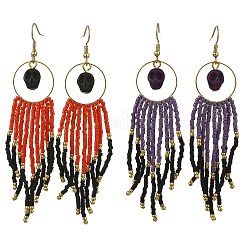 Boucles d'oreilles à pompon en verre pour femmes&nbsp;EJEW-MZ00798