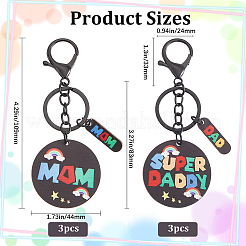 6 шт. 2 стиля брелок на тему День отца/День матери&nbsp;KEYC-SP0001-11