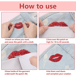 18 Stück 3 verschiedene Stile Lippen-Hotfix-Strasse&nbsp;PATC-ME0001-46