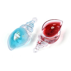 Подвески из прозрачной светящейся смолы и ракушек&nbsp;RESI-T026-23M