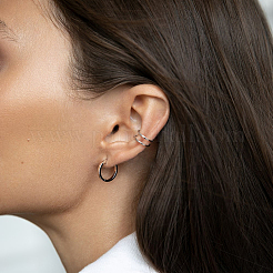 925 серебряная серьга-кафф в форме буквы С FT5050