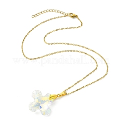 Colliers pour femmes avec pendentif croix en strass transparent AB K9 et chaîne en acier inoxydable 304.&nbsp;NJEW-JN06179