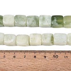 天然岫岩のヒスイのビーズ連売り  直方体の  10~13x9~10x9~10mm  穴：0.7~1mm  約31~32個/連  14.76~15.35インチ（37.5~39cm）&nbsp;G-Q616-03A