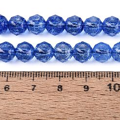 Brins de perles de verre transparentes craquelées&nbsp;GLAA-Q108-02A-02