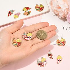 8袋2種類の合金エナメルペンダント  ゴールドカラー  ミックスカラー  22~23x23~25x1.5mm  穴：1.8mm  4袋/スタイル&nbsp;ENAM-FS0004-40