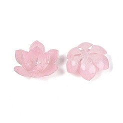 熱収縮アクリルビーズキャップ  マルチ花弁花  ピンク  27~29.5x25~26x10~12mm  穴：0.7~1mm&nbsp;OACR-N164-19