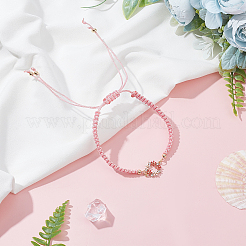 Регулируемый плетеный браслет из полиэфирного шнура AJEW-PH0001-48