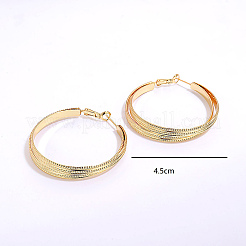 Винтажные французские латунные двухслойные круглые серьги-кольца LJ5770