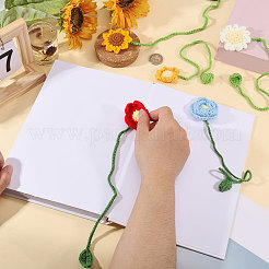 5 segnalibro a forma di fiore in poliestere intrecciato&nbsp;AJEW-GL0003-57