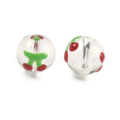 Perle di vetro smaltato trasparente&nbsp;GLAA-P078-01A-06