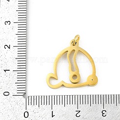 304ステンレスペンダント  キュービックジルコニア付き  丸カン付き文字チャーム  18KGP本金メッキ  文字Q  19.5x20x2mm  穴：3mm&nbsp;LS-STAS-R137-01G-Q