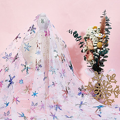 Полиэстеровый кружевной узор со снежинками&nbsp;DIY-WH0061-020C