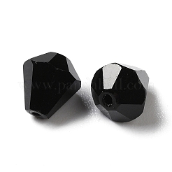 ガラス k9 ガラス  模造オーストリアクリスタルビーズ  多面カット  ダイヤモンド  ブラック  10x9mm  穴：1mm&nbsp;GLAA-H024-13D-21