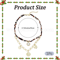 Collane con colletto in poliestere con pendente in lega di cristallo e strass con perla imitazione per le donne&nbsp;NJEW-SP0001-17A
