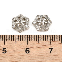 Messing Micro Pave klare Zirkonia Perlenkappen&nbsp;CU-CBA6A75-32P
