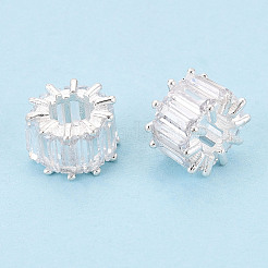 925 бусина из стерлингового серебра с прозрачными кубическими цирконами STER-T008-41S