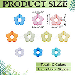 200шт 10-цветная прозрачная акриловая рамка для бусин&nbsp;TACR-ME0001-05