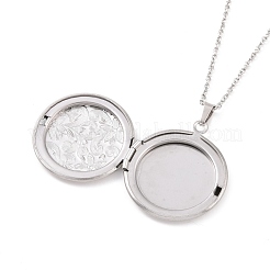 Не тускнеющие ожерелья с подвесками-медальонами из нержавеющей стали 304&nbsp;NJEW-F239-02P