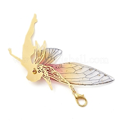 3 pz 3 colori resina e decorazioni pendenti angelo in ottone&nbsp;HJEW-JM02838