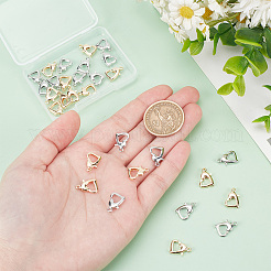 30 шт. 2-х цветные латунные застежки-лобстеры с покрытием&nbsp;KK-AR0003-93