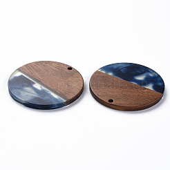 Pendenti in resina trasparente e legno di noce&nbsp;X-RESI-T035-35C