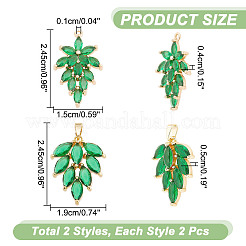 4шт 2 латунные подвески KK-AR0003-73