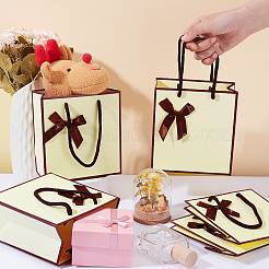 Прямоугольные бумажные пакеты для хранения подарков с ручкой CARB-WH0017-13B