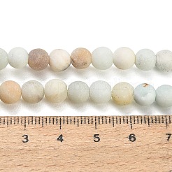 Brins de perles d'amazonite à fleurs naturelles givrées&nbsp;GG-CBA6382-A04-6mm-02