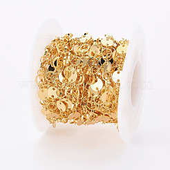 Латунные плоские цепочки с пайетками ручной работы CHC-S012-103