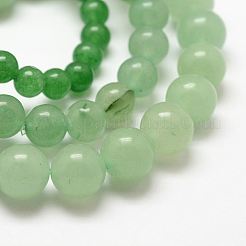 Естественный зеленый авантюрин круглые бусины растягивать браслеты&nbsp;BJEW-G550-02-6mm