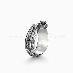 Anillos abiertos tipo brazalete de latón con circonitas cúbicas engastadas&nbsp;WG57096-01