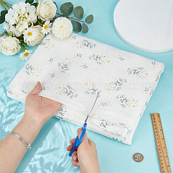 綿織物  服装アクセサリー  花模様の長方形  ホワイト  1500x1300~1350x0.5mm&nbsp;DIY-WH0933-30A