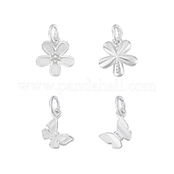 4 шт. 2 стиля 925 подвески из стерлингового серебра с соединительными кольцами и 925 штампа STER-PH0003-44