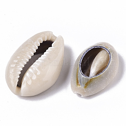 天然カウリーシェルビーズ  穴なし/ドリルなし  リネン  22~28x16~19x8~9mm  約46個/105g&nbsp;LS-SSHEL-N034-33