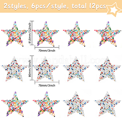 12 шт. 2-х стилистические стразы в форме звезды с горячей фиксацией DIY-CA0005-96