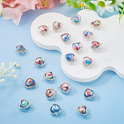 20 Stück Polymer Clay Herz & CCB Rahmen Glieder Verbinder Charms&nbsp;CLAY-TADJ0001-07