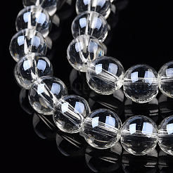 Прозрачные стеклянные бусины гальваническим пряди GLAA-T032-T8mm-AA13