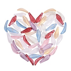 120 шт. 8 цвета прозрачные стеклянные подвески с распылительной росписью&nbsp;GLAA-SZ0001-48