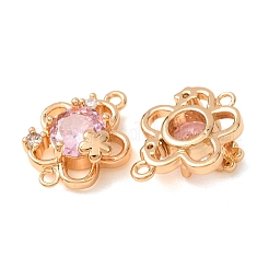 Ciondoli connettore in ottone con pavé di zirconi cubici&nbsp;CU-CBAEC99-16G-03