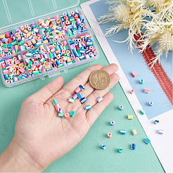 80гр 8-хцветные бусины из полимерной глины ручной работы CLAY-PH0001-72